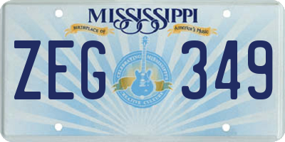 MS license plate ZEG349