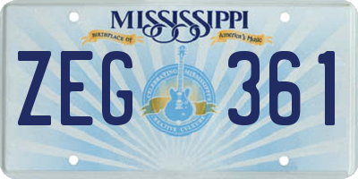 MS license plate ZEG361