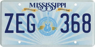 MS license plate ZEG368