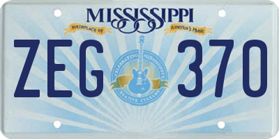 MS license plate ZEG370