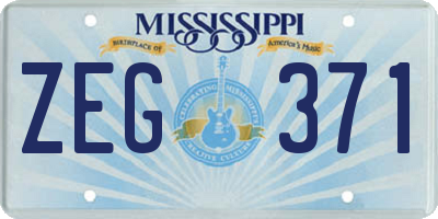 MS license plate ZEG371