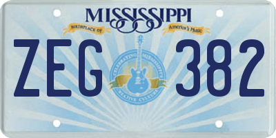 MS license plate ZEG382