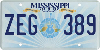 MS license plate ZEG389