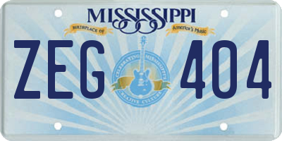 MS license plate ZEG404