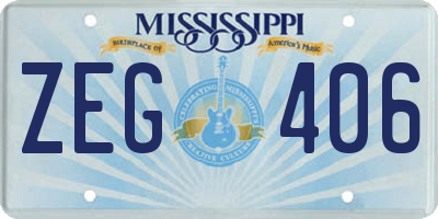 MS license plate ZEG406