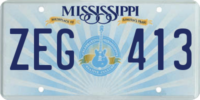 MS license plate ZEG413