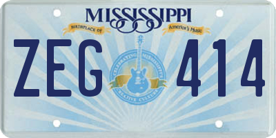 MS license plate ZEG414