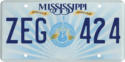 MS license plate ZEG424