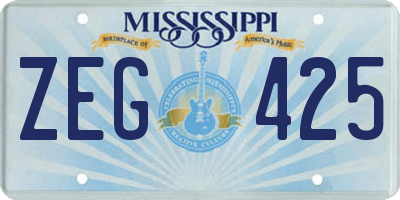 MS license plate ZEG425