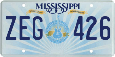 MS license plate ZEG426