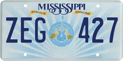 MS license plate ZEG427