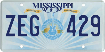 MS license plate ZEG429