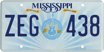 MS license plate ZEG438