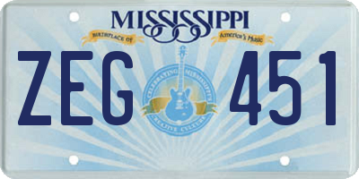 MS license plate ZEG451