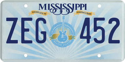 MS license plate ZEG452