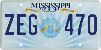 MS license plate ZEG470