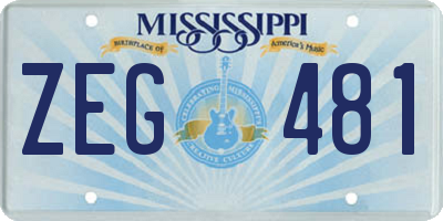 MS license plate ZEG481