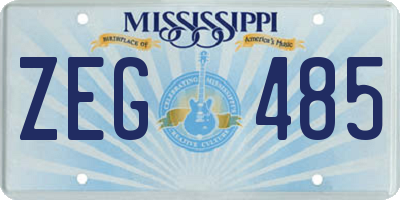 MS license plate ZEG485