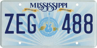 MS license plate ZEG488