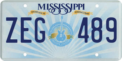 MS license plate ZEG489