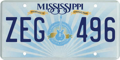 MS license plate ZEG496