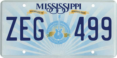 MS license plate ZEG499