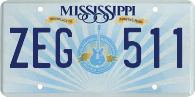 MS license plate ZEG511