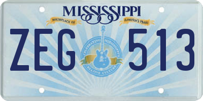 MS license plate ZEG513
