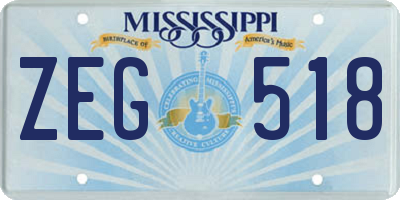 MS license plate ZEG518