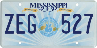MS license plate ZEG527