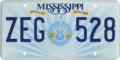 MS license plate ZEG528