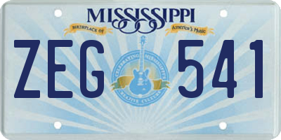 MS license plate ZEG541
