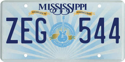 MS license plate ZEG544