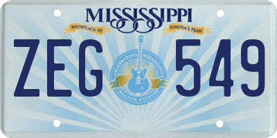 MS license plate ZEG549