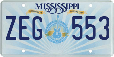 MS license plate ZEG553
