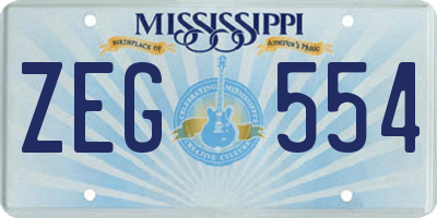 MS license plate ZEG554