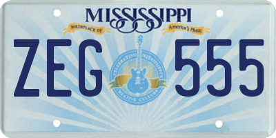 MS license plate ZEG555