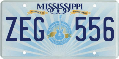 MS license plate ZEG556