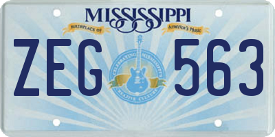 MS license plate ZEG563