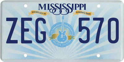 MS license plate ZEG570
