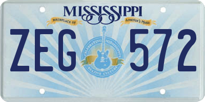 MS license plate ZEG572