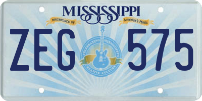 MS license plate ZEG575