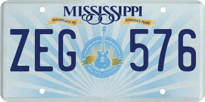 MS license plate ZEG576