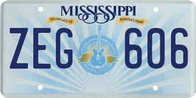 MS license plate ZEG606