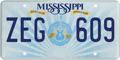 MS license plate ZEG609