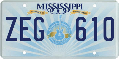 MS license plate ZEG610