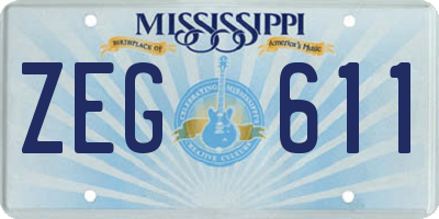 MS license plate ZEG611