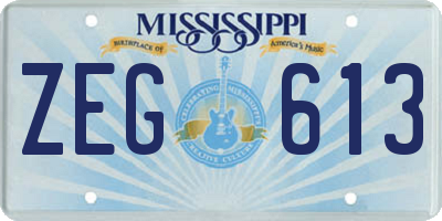 MS license plate ZEG613