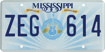 MS license plate ZEG614
