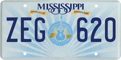 MS license plate ZEG620